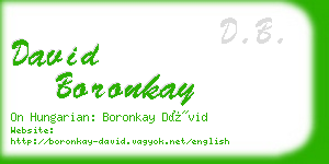 david boronkay business card